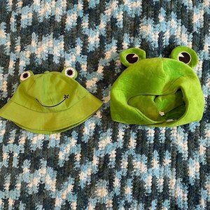 Two Green Frog Hats